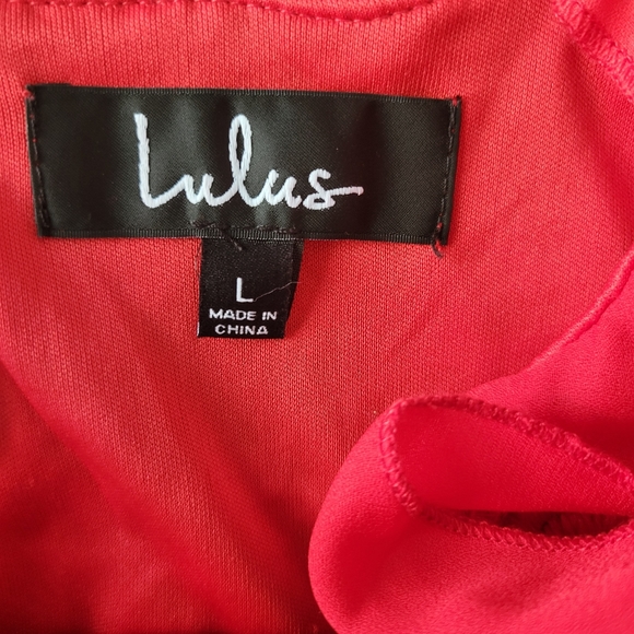 Lulus red lace sleevless knee length dress - Picture 3 of 4